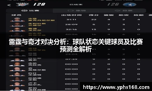 雷霆与奇才对决分析：球队状态关键球员及比赛预测全解析
